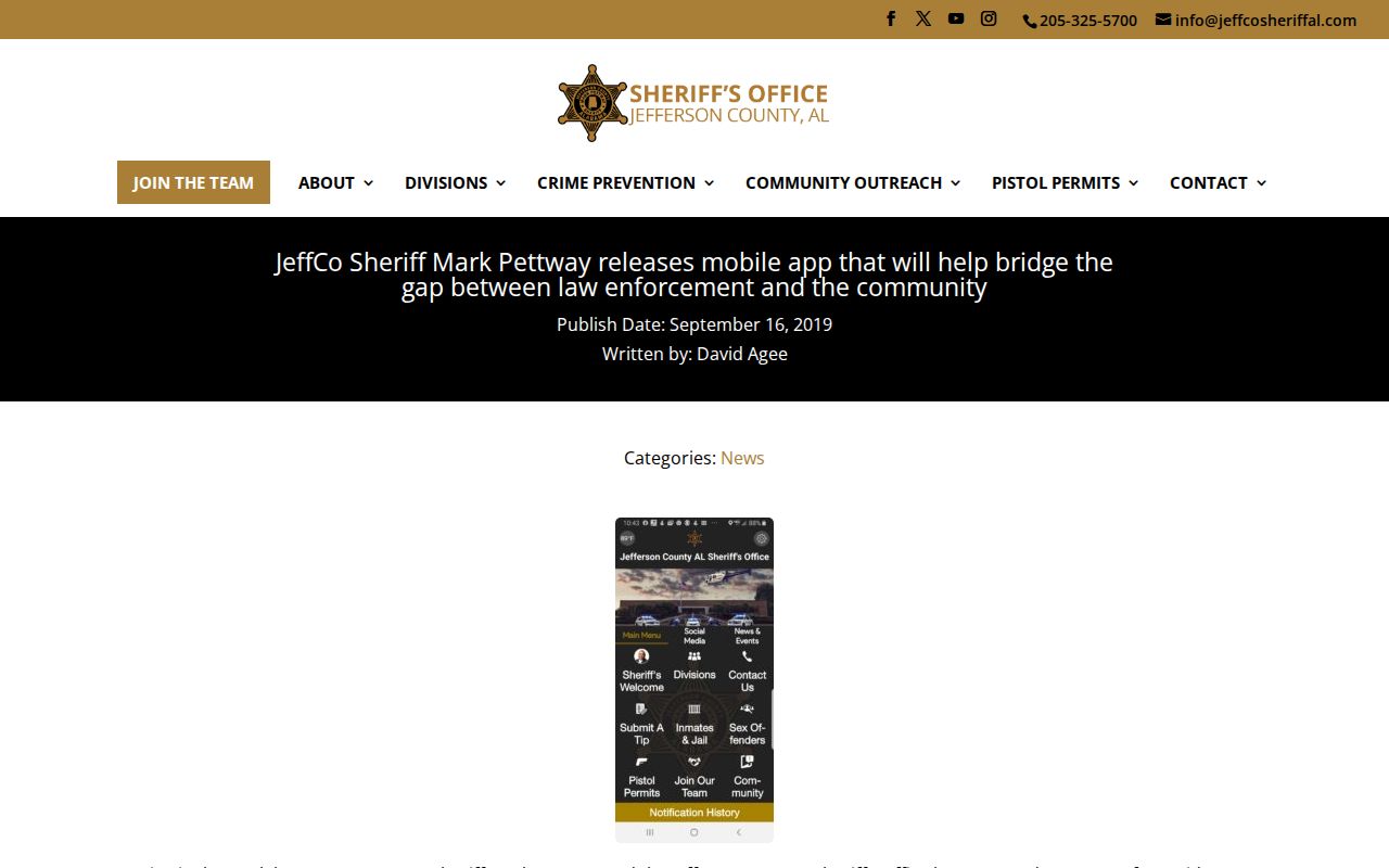 Jefferson County sheriff booking roster mobile app announcement
