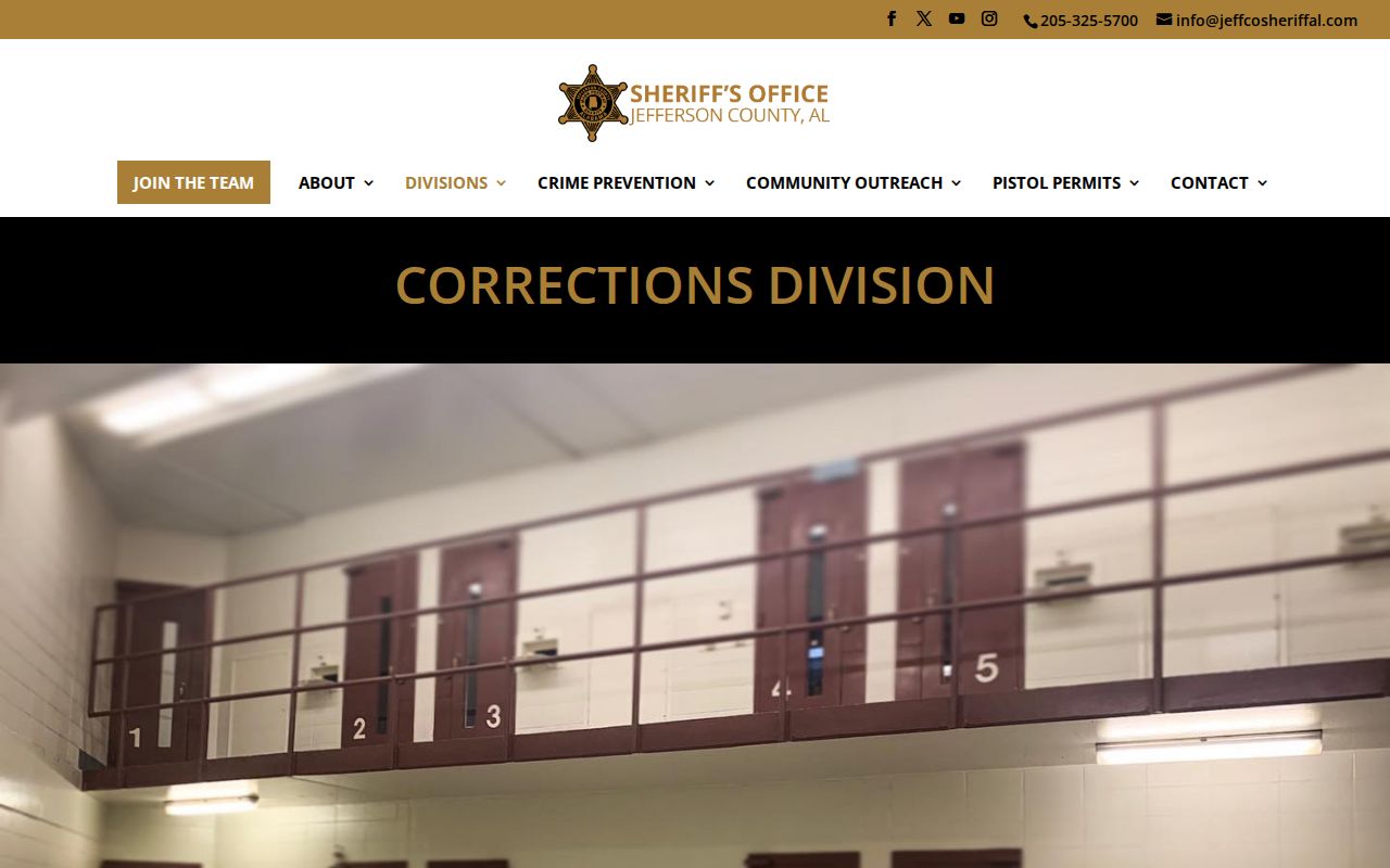 Jefferson County jail booking and corrections information