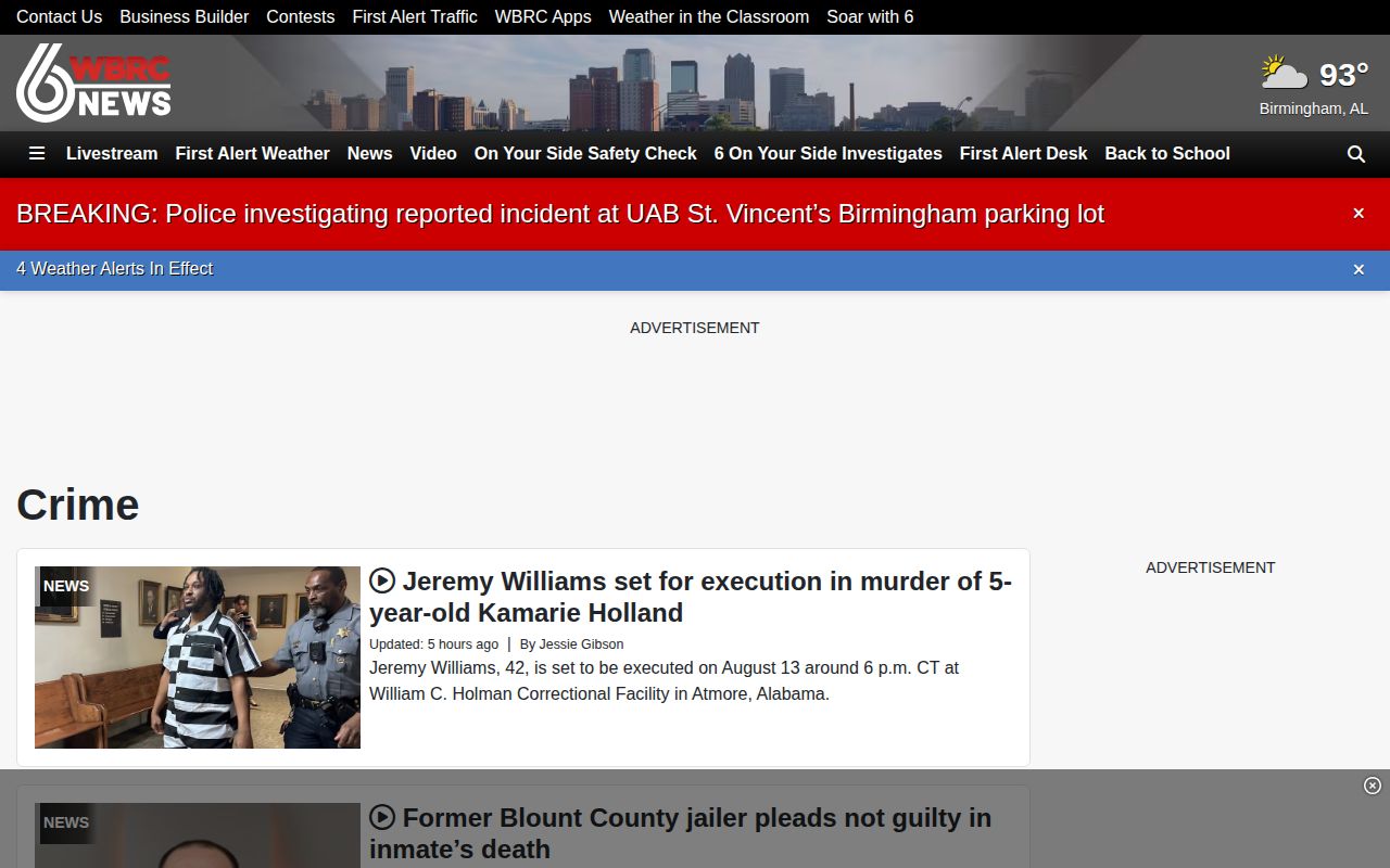 WBRC Jefferson County crime news and arrest coverage page
